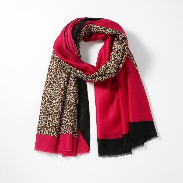 2tone-leopard-print-scarf-cerise