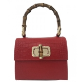 italian-leather-mockcroc-effect-grab-bag-with-bamboo-handle-red