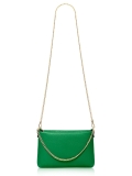 italian-leather-oblong-clutchcrossbody-bag-with-chain-strap-green