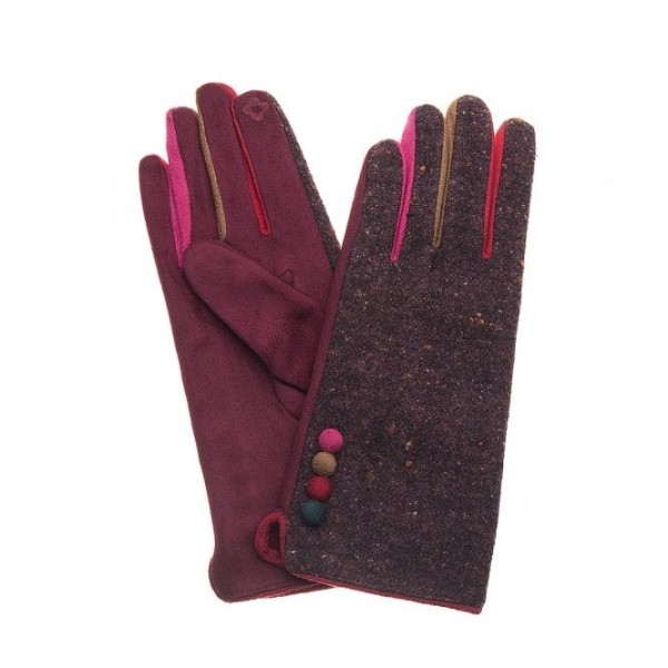 speckled-gloves-with-coloured-fingers-button-detail-burgundy