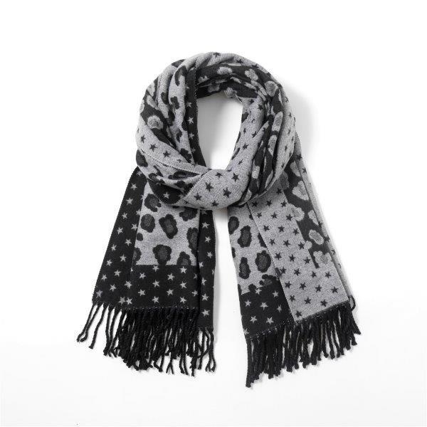 wool-blend-reversible-leopard-stars-tassel-scarf-black