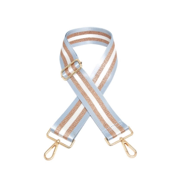 canvas-baby-blue-gold-white-striped-bag-strap-gold-finish