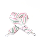 Canvas Baby Pink & Green Zebra Print Bag Strap (Silver Finish)