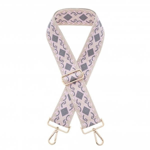 canvas-baby-pink-grey-crisscross-print-bag-strap-gold-finish