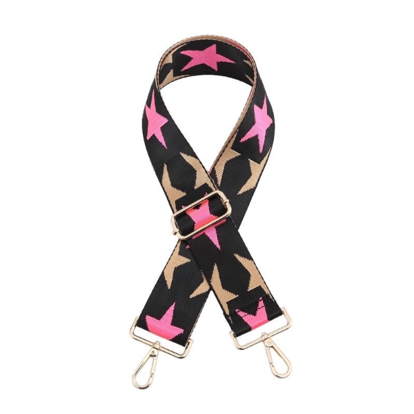 canvas-black-with-pink-gold-stars-bag-strap-gold-finish