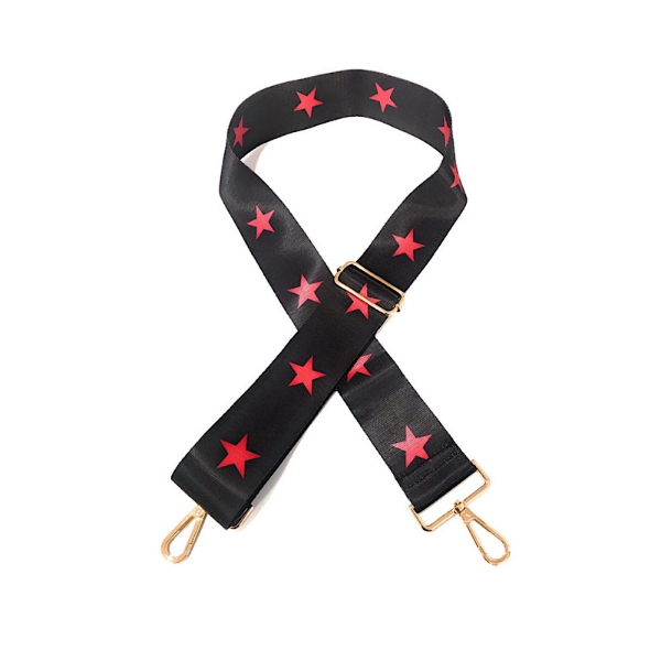 canvas-black-with-red-star-print-bag-strap-gold-finish