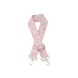 Canvas Blush Pink Mottled Print Bag Strap (Gold Finish)