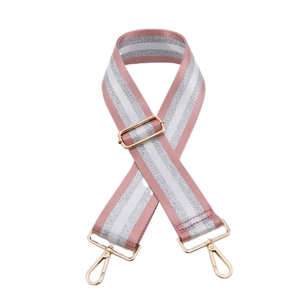 canvas-dusky-pink-silver-white-striped-bag-strap-gold-finish
