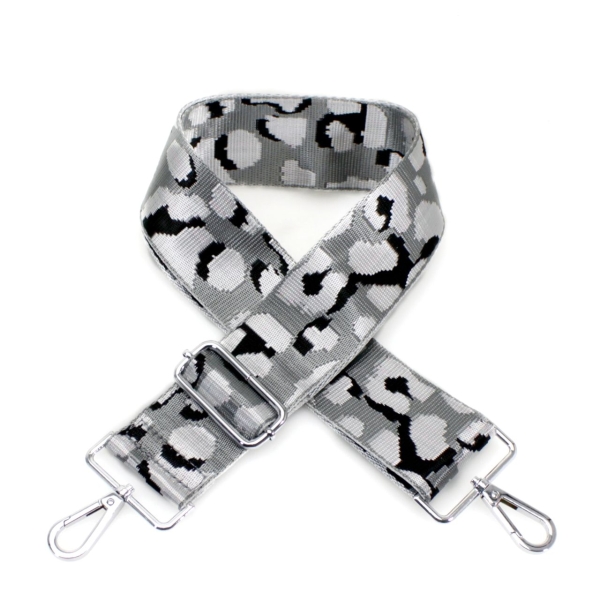canvas-grey-black-white-leopard-print-bag-strap-silver-finish