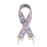Canvas Lilac, Pink & Baby Blue Embroidered Bag Strap (Gold Finish)