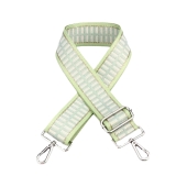 Canvas Lime Green & Gold Ladder Print Bag Strap (Silver Finish)