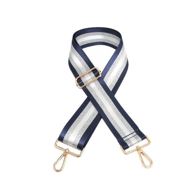 canvas-navy-silver-white-striped-bag-strap-gold-finish