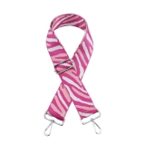 Canvas Pink, Baby Pink & White Zebra Print Bag Strap (Silver Finish)