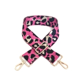 Canvas Pink, Black & Gold Leopard Bag Strap (Gold Finish)