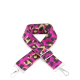 Canvas Pink, Black & Gold Leopard Bag Strap (Silver Finish)