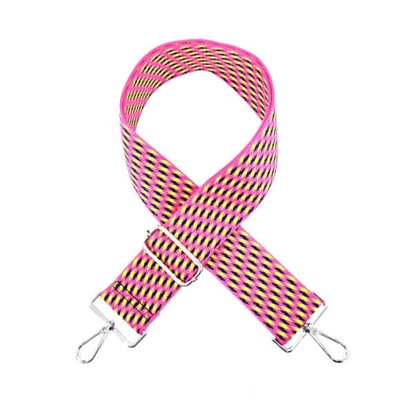 canvas-pink-yellow-black-woven-bag-strap-silver-finish