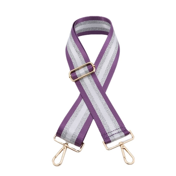 canvas-purple-silver-white-striped-bag-strap-gold-finish