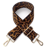Canvas Tan, Black & Brown Leopard Print Bag Strap (Gold Finish)