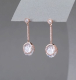 Diamante Disc Dangling Earrings