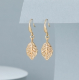 Diamante Leaf Drop Earrings