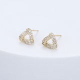 Heart Diamante Stud Earrings