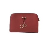Italian Leather 3-Pocket Double Ring Detail Crossbody Bag
