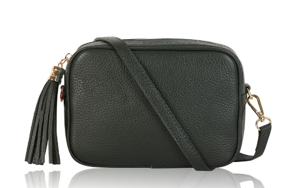 italian-leather-camera-crossbody-bag-with-tassel-gold-finish-dark-green