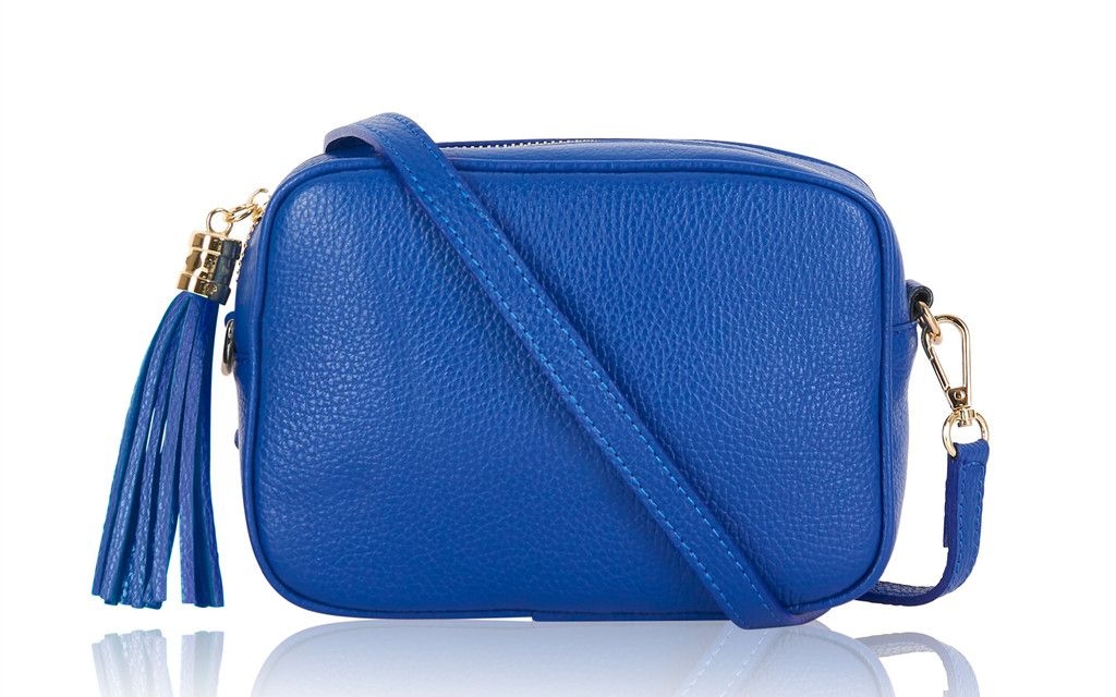 Cobalt Blue Leather Camera Style Bag – lusciousscarves