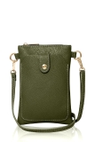 Italian Leather Plain Stud Detail Phone/Crossbody Bag (Gold Finish)