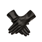 Leather 3-Vertical Line Detail Lined Gloves