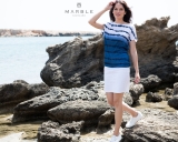 Marble Mid-Length Denim Skirt