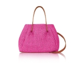 Raffia Tote Bag With Leather Handles