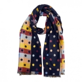 Wool Mix Multi-Coloured Dots Reversible Scarf